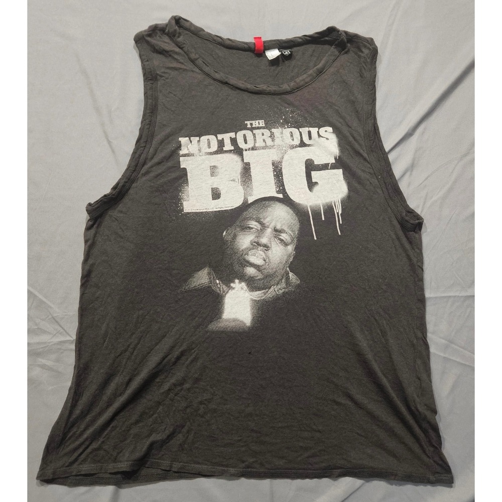 H&M Divided Notorious BIG Tank Top Mens Medium Gray Fair Graphic Hip Hop Tee